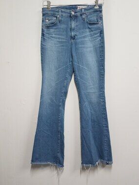 AG Adriano Goldschmied Farrah Boot Jeans 28R Medium Wash Frayed Hem Denim
